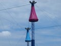 Cables Rigged In Their Own High Wire Act Royalty Free Stock Photo