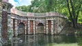 Lefortovsky Park. Ponds. Rastrelli grotto. Royalty Free Stock Photo