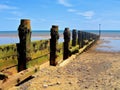 Wave breaker on the Yorkshire Coast, England Royalty Free Stock Photo