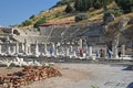 July 30,2022, Ephesus, Turkey. The State Agora With Curetes Street And The Odeon Theater Behind It