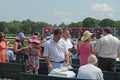 August 17, 2015, The Saratoga Race Course, Saratoga Springs, New York. A Visitor Checking The Racing Form At The August Races At