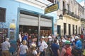 February 4, 2019, Havana, Cuba. Tourists And Patrons Hanging Around The Entrance To The Bodeguita Medio A Bar That Was A Favorite