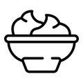 Wasabi bowl icon, outline style