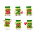 Wasabi cartoon character with love cute emoticon Royalty Free Stock Photo