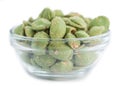 Wasabi coated Peanuts isolated on white Royalty Free Stock Photo