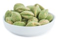 Wasabi coated Peanuts & x28;isolated on white& x29; Royalty Free Stock Photo