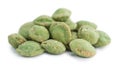 Wasabi coated Peanuts & x28;isolated on white& x29; Royalty Free Stock Photo