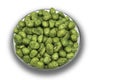 Wasabi coated snack peanuts isolated Royalty Free Stock Photo