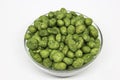 Wasabi coated snack peanuts isolated Royalty Free Stock Photo