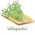 Wasabi Japanese horseradish illustration on white