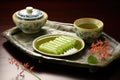 wasabi paste in a traditional japanese ceramic dish