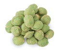 Wasabi Peanuts isolated on white Royalty Free Stock Photo