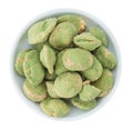 Wasabi Peanuts isolated on white Royalty Free Stock Photo