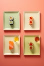 Wasabi traditional set meal food japan plate sushi japanese roll seafood tasty Royalty Free Stock Photo