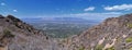 Wasatch Front Mount Olympus Peak hiking trail inspiring views in spring via Bonneville Shoreline, Rocky Mountains, Salt Lake City,