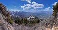 Wasatch Front Mount Olympus Peak hiking trail inspiring views in spring via Bonneville Shoreline, Rocky Mountains, Salt Lake City,