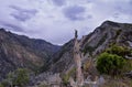 Wasatch Front Rocky Mountains landscape views  foothills of Mt Timpanogos, Mt Mahogany nature hiking trail, by Orem and Provo, Uta Royalty Free Stock Photo