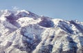 Wasatch Mountain peaks in northern utah in the wintertime