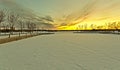 Wascana lake freezing Royalty Free Stock Photo