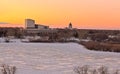 Wascana lake freezing Royalty Free Stock Photo