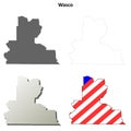 Wasco County, Oregon outline map set Royalty Free Stock Photo