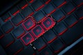 WASD computer keyboard whit red light