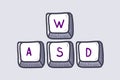 WASD gaming keys concept