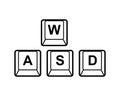 WASD keyboard buttons icon. Game control icon.