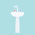 Wash basin in flat style vector illustration Royalty Free Stock Photo