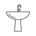Wash basin linear icon