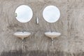 Wash Basin and mirror on the wall modern Royalty Free Stock Photo