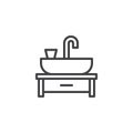 Wash basin outline icon