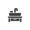 Wash basin vector icon Royalty Free Stock Photo