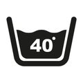 Wash at 40 degree icon. Water temperature vector illustration