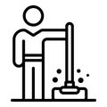 Wash floor disinfection icon, outline style