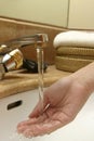 Wash hand at sink Royalty Free Stock Photo