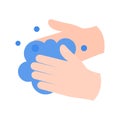 Wash hands icon. Cleaning disinfection. Wash your hands frequently
