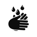 Wash hands icon. Hygiene symbol, sign of washing hands - vector