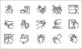 wash hands icon pack line icons. linear set. quality vector line set such as washing hand, washing hand, tablet, washing hand,