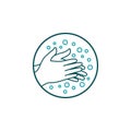 Wash hands with soap vector illustration