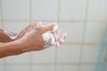 Wash hands with soap and water. Royalty Free Stock Photo