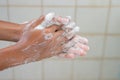 Wash hands with soap and water. Royalty Free Stock Photo