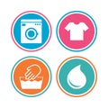 Wash icon. Not machine washable symbol.
