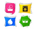 Wash icons. Machine washable at thirty degrees. Vector