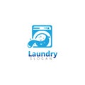 Wash laundry machine room logo. Good for business illustration of wash machine laundry