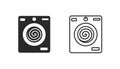 Wash machine icon silhouette pictogram simple clipart vector or laundry washer shape logo black and white isolated line art