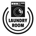 Wash machine laundry room logo, simple style