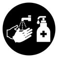 Wash and Sanitize Hands Symbol Sign ,Vector Illustration, Isolate On White Background Label. EPS10