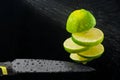 Wash and slice the lime on the fly