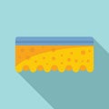 Wash sponge icon flat vector. Foam dish